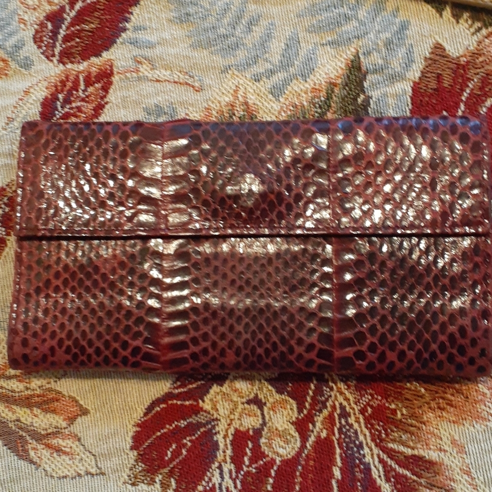 Burgundy Authentic Snake Wallet